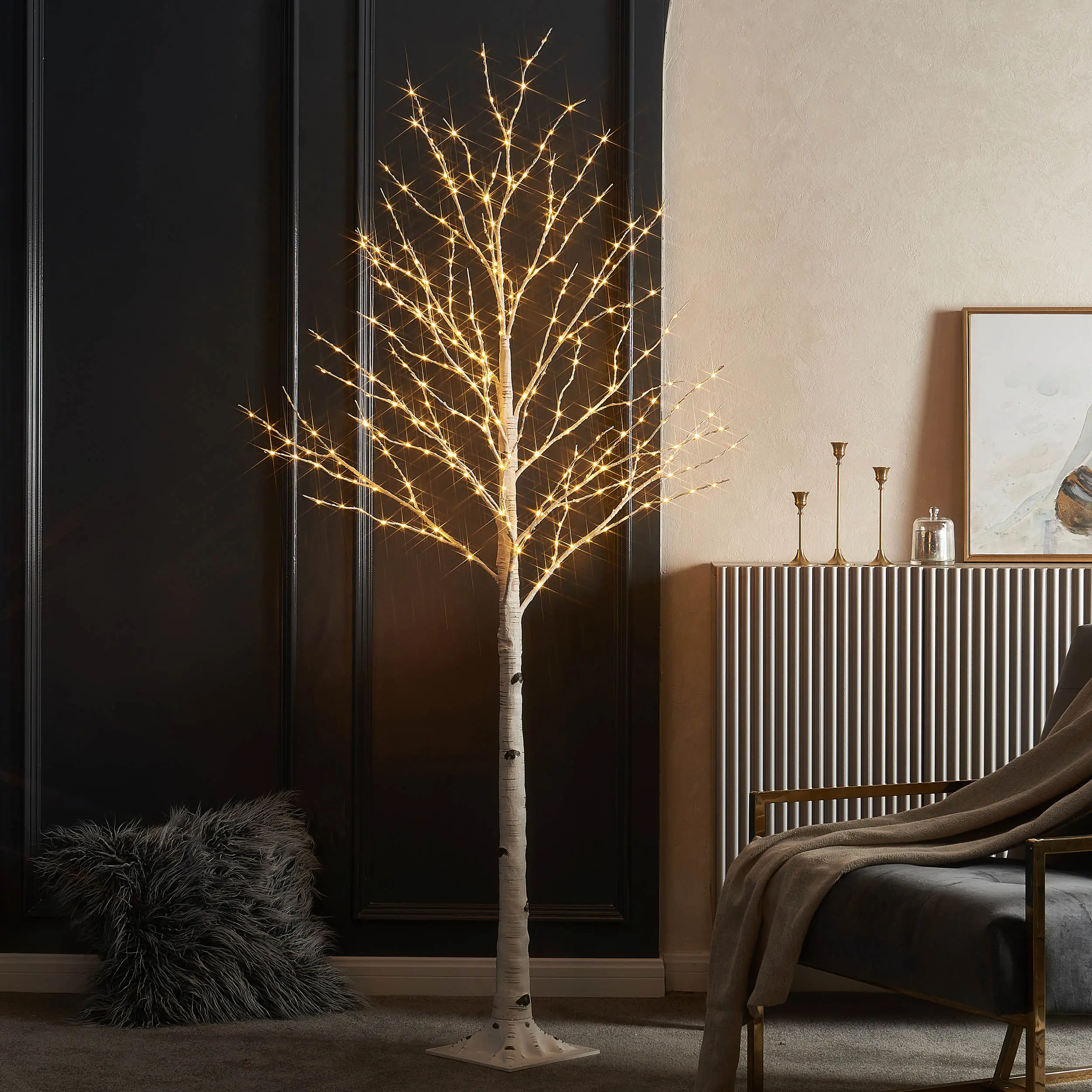 Prelit Twig Birch Tree with Fairy Lights 6FT 330 LED for Indoor Outdoor Home and Christmas Holiday Decoration