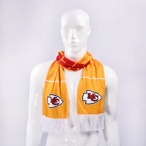 100% polyester custom printed team scarf soccer popular football fans knit scarf