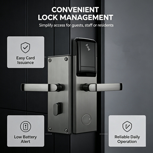 Serrure de porte intelligente RFID pour hôtel OEM, ensemble de poignées de porte sans clé en acier inoxydable pour appartement et bureau, logo personnalisé - Product Image 5