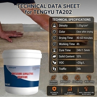Colle pour revêtement de sol LVP à base d'eau 15kg 20kg, adhésif acrylique sensible à la pression pour planches de vinyle, colle pour feuilles LVT résistante à l'humidité, blanc