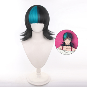 Perruque synthétique résistante à la chaleur Kirara <span class=keywords><strong>Hoshi</strong></span>, noire et bleue mélangée, longueur moyenne 40 cm, pour cosplay, vente en gros, anime Jujutsu Kaisen - Product Image 1
