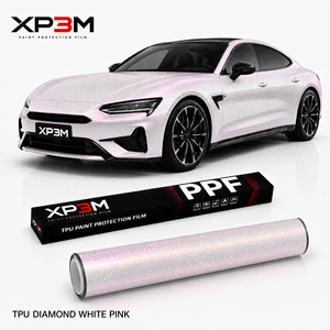 Vinilo para Envoltura de Autos XP3M Dimond Blanco con Cambio de Color Rosa, TPU Brillante, Película Protectora de Pintura para Autos de 7.5 Mil, Vinilo de Color PPF - Product Image 1