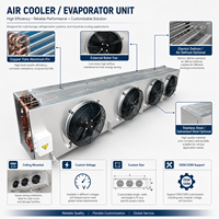 Évaporateur de chambre froide à tubes de cuivre et ailettes d'aluminium pour système de réfrigération de stockage frigorifique de fruits de mer et de poisson