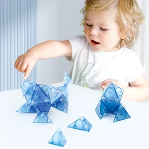 3D magnetische Bausteine Geometrie Form Magnet würfel 30 Stück transparente DIY Baukasten für Kinder pädagogisches Bau spielzeug