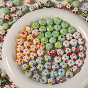 Fábrica de cuentas de cerámica, venta al por mayor, cuentas de cerámica pintadas a mano de colores, materiales de joyería DIY de moda de alta calidad - Product Image 1