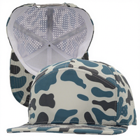 OEM Custom Rubber PVC Patch Logo Camo Waterproof Polyester Sport Golf Hat Laser Cut Perforated Rope Baseball Cap for Golf Sports