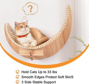 Estante de <span class=keywords><strong>gato</strong></span> de luna de madera 202407 para pared y perchas Muebles de pared de <span class=keywords><strong>gato</strong></span> para gatos de interior - Product Image 2