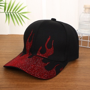 Casquette de baseball trucker personnalisée avec logo brodé, ornée de strass flamme, 6 panneaux, réglable, décontractée, pour l'extérieur, protection solaire, fabrication usine - Product Image 3