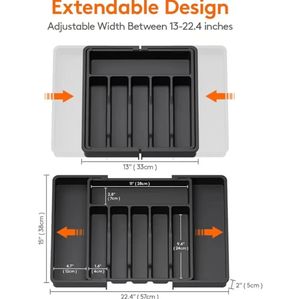 Organisateur de couverts, plateau de rangement pour ustensiles de cuisine, séparateurs de tiroirs en PP pour le rangement des outils et ustensiles de cuisine - Product Image 5