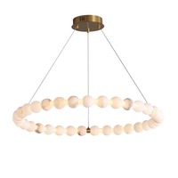 Lustre en marbre pour salon de style français, design de luxe, style crème, moderne, simple, populaire, éclairage rond pour salle à manger et chambre à coucher