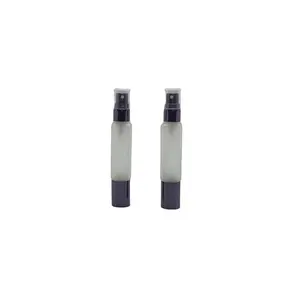 5/10ml Frosted Transparent Glass Roller-Sprayer Duo für ätherische Öle-Double Ended Plastic Roller Ball / Fine Mist Sprayer