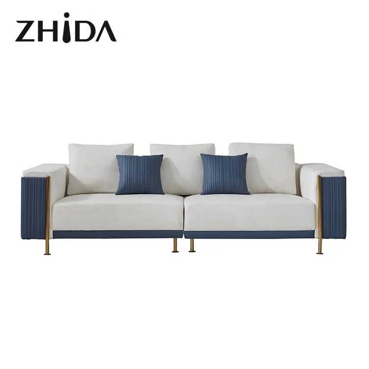 Zhida venta al por mayor de la familia contemporáneo de lujo luz muebles de sala completa juegos de sofá