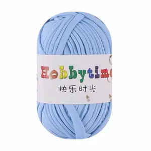 Knitting Solid Color Yarn Recycled Fabric Crochet Cloth T-Shirt Yarn for DIY Knitted Fabric Art Basket Bag