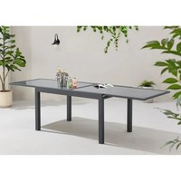 Ensemble de table de jardin moderne en aluminium extensible le plus populaire en verre trempé pour salle à manger en plein air