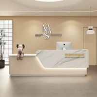 Bureau de réception semi-circulaire en bois pour magasins de vêtements, salons de beauté, salons de coiffure, établissements de formation - Bureau commercial