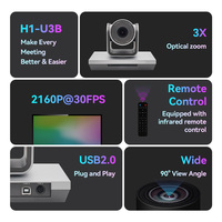3x Ip Ptz Optics Caméra de vidéoconférence 4k Caméra Ptz 4k pour la diffusion en direct Équipement de diffusion en direct