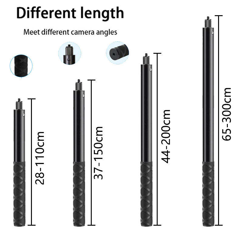 Hongdak Extendable Selfie Stick Motorcycle Bike Handlebar Mount Adjustable Selfie Stick for GoPro DJI Insta360