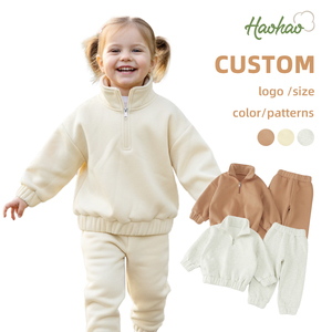 Nuovi Arrivi 2026: Set di Abbigliamento Invernale per Bambine, Tinta Unita, Maniche Lunghe, Caldo e Carino - Product Image 1