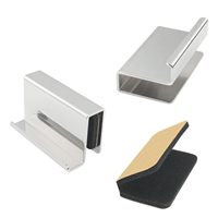 Gagang Kabinet Minimalis Modern Grosir Pabrik Asli, Pegangan Klip Baja Tanpa Lubang, Pelat Gagang Pintu Kaca Display, Klip Tarik
