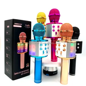 Baru Datang Profesional Lampu Led Nirkabel Isi Ulang USB Karaoke Speaker Mic dan Speaker Bluetooth untuk Keluarga