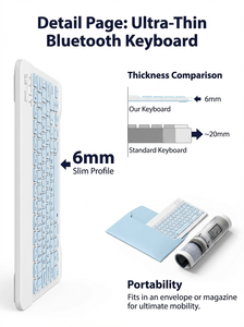 Wholesale Bluetooth Wireless <b>Keyboard</b> Portable <b>Keyboard</b> Rechargeable Teclado Tastatur Clavier Tastiera - Product Image 3