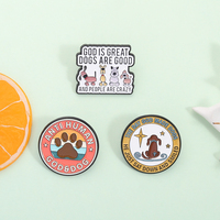 Pin Enamel Lucu Bertuliskan God Is Great Dogs Are Good and People Are Crazy, Bros untuk Pecinta Anjing, Lencana Kerah, Perhiasan Grosir