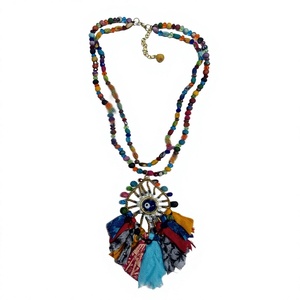 Collar Bohemio con Borlas y Cuentas para Mujer, Joyería de Moda, Colgante de Ojo Colorido, Cadena Multicapa, Accesorio de Moda - Product Image 1