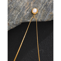 Collier pendentif rond chic en acier inoxydable imitation perle JINYOU 028 316L pour femmes, bijoux élégants, délicats et stylés