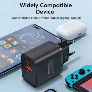 อะแดปเตอร์ชาร์จเร็วแบบติดผนัง 40W พร้อมพอร์ต USB Type-C คู่ รองรับ PD QC3.0 และ 4.0 สำหรับสมาร์ทโฟน - Product Image 6