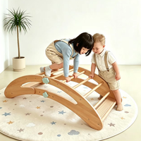 Arche d'escalade en hêtre massif, ensemble de meubles Montessori en bois, rampe à bascule multifonctionnelle, meubles pour enfants
