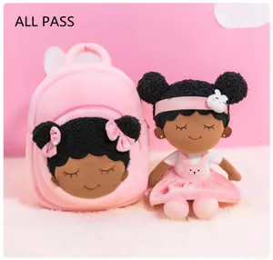 ALL PASS Venta caliente MOQ 1 mochila de jardín de infantes Linda para niños Mochila de felpa con bolsa rosa para muñeca Niña
