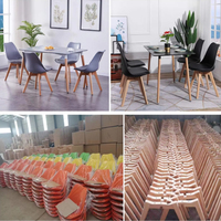 Chaise de salle à manger empilable Cyber Café, corps en plastique coloré, dossier croisé en bois, pour bar internet et église