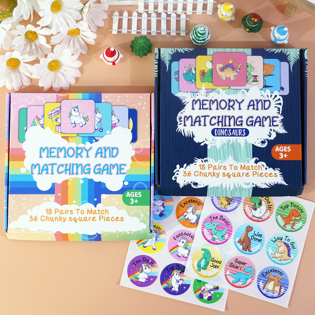 36Pcs Toddler Flash Cards Travel Road Trip Card Games Memory Match Game for Kids Ages 3 4 5 6