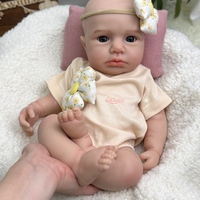 Auténtica Muñeca Reborn LouLou de 18 Pulgadas para Niñas, Cuerpo Suave de Silicona Premium con Piel Pintada en 3D, Juguete Suave, Muñeca Recién Nacida de Colección