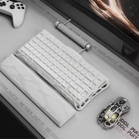 Clavier mécanique GravaStar Mercury K1 Lite sans fil et filaire, tri-mode, avec joint, personnalisé, transparent, noir, blanc neige