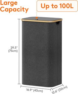 Wholesale Household <b>Foldable</b> Fabric Storage Hamper with Lid Eco-friendly Durable Custom Logo Cloth Washing Use - Product Image 3