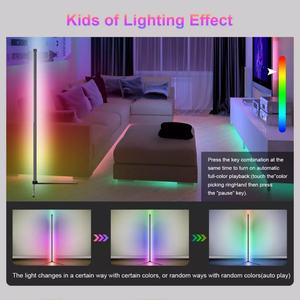 Lampe de sol d'angle intelligente pour l'intérieur, éclairage décoratif pour la maison, lampes de sol LED RGB modernes, commande Wifi par Tuya Alexa - Product Image 4