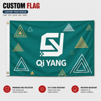 Drapeau publicitaire rectangulaire en aluminium écologique avec logo personnalisé, double face, 3x5, en polyester, pour salon professionnel, extérieur, à suspendre au mur