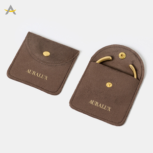 オーララックス カスタムロゴ入り封筒型ボタンネックレスペンダントリングブレスレット収納バッグ ベルベットジュエリー包装ポーチ - Product Image 3