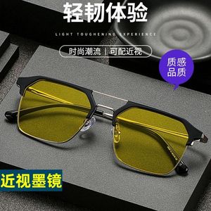 Gafas de Sol de Visión Nocturna para Hombre, Montura Metálica TR, Lentes de PC, Anti Radiación, Ligeras, Duraderas, Montura Completa 801 - Product Image 1