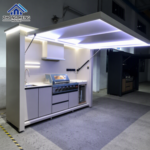 Conjunto <span class=keywords><strong>de</strong></span> <span class=keywords><strong>Cocina</strong></span> Modular <span class=keywords><strong>para</strong></span> Jardín, Resistente a la Intemperie, con Fregadero, Refrigerador y Campana Extractora Integrados, <span class=keywords><strong>de</strong></span> Acero Inoxidable - Product Image 2