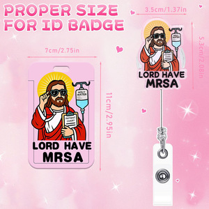 Cross-border Acrylic Priest Foundation Badge Scroll Sheet Easy-pull <b>Buckle</b> Retractable Badge <b>Clip</b> ID Card Sleeve - Product Image 4