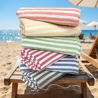 Serviette de plage turque surdimensionnée en coton, imprimée à rayures, sans sable, séchage rapide, pour adultes, cadeaux