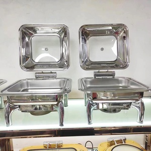 Recipientes para <span class=keywords><strong>Buffet</strong></span> de Acero Inoxidable, Juego de Recipientes de Lujo para Mantener la Comida Caliente, Recipientes Cuadrados para <span class=keywords><strong>Buffet</strong></span> para Catering - Product Image 4