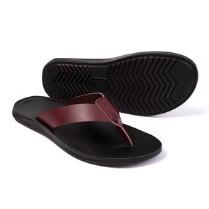 Sandales à enfiler en PU pour hommes, grandes tailles EUR 39-47, légères, antidérapantes, pour l'été, la plage, le bord de la piscine, tongs décontractées - Product Image 1