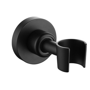 Support de pommeau de douche universel rond noir de 48 mm, fixation murale sans perçage - Product Image 1