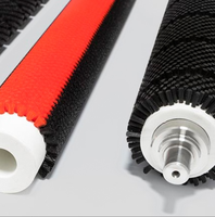 Rouleau de brosse de nettoyage pour convoyeur avec arbre en acier inoxydable, rouleau rotatif à poils en nylon