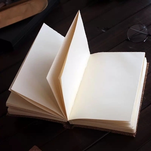 Blocco Note Personalizzato con Bordo in Lino, Quaderno Creativo Dipinto a Mano, Regalo, Quaderno in Lino, Registro Manuale Semplice in Carta Kraft - Product Image 3