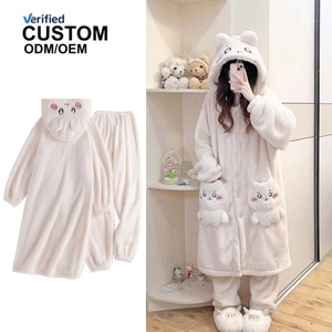 <span class=keywords><strong>Pijama</strong></span> de mujer de invierno con forro polar, estilo largo, con capucha, de felpa, diseño de dibujos animados, para estar en casa, <span class=keywords><strong>disfraz</strong></span> de cosplay para fiesta IM152-W - Product Image 1