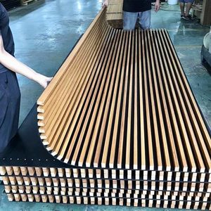 Panneau acoustique en bois massif écologique au design moderne avec revêtement en polyester pour la décoration d'hôtel et de salon, insonorisant - Product Image 4